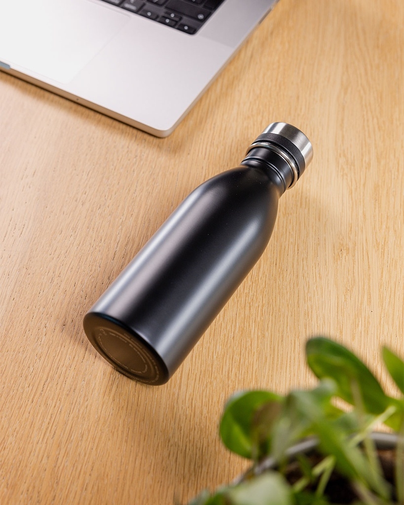 Recycled Stainless Steel 500ml Silver Cap Bottle