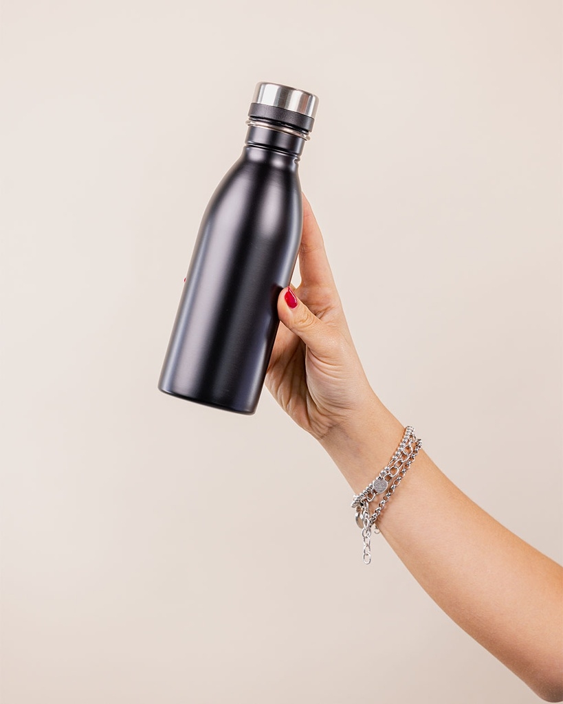 Recycled Stainless Steel 500ml Silver Cap Bottle