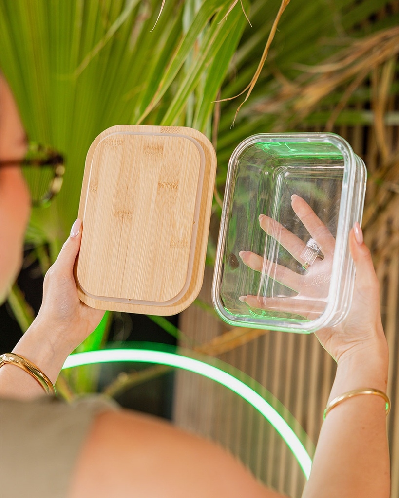 Glass Bamboo Lunchbox 