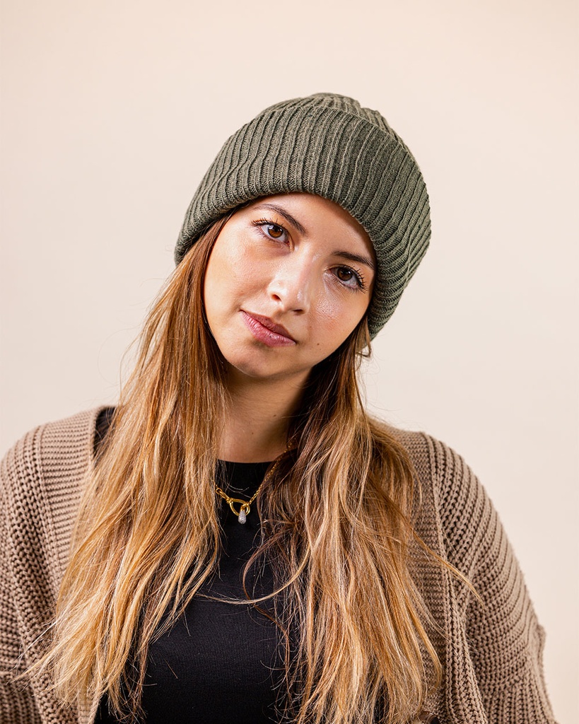 Double Knitted Rib Beanie