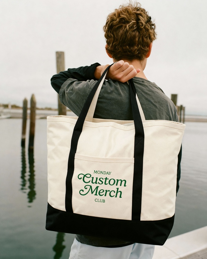 Contrast Handle Utility Tote