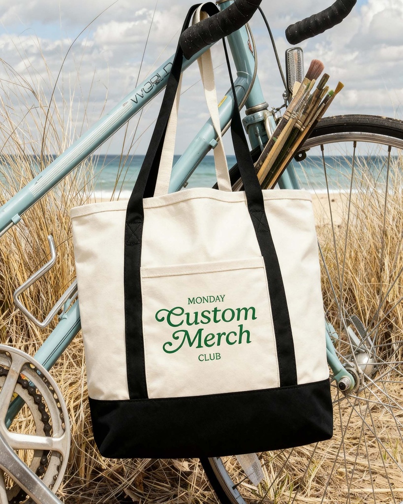 Contrast Handle Utility Tote