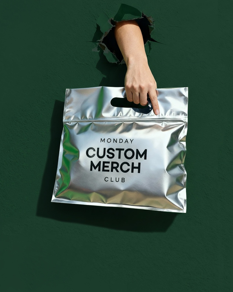 Metallic Zip Handle Bag