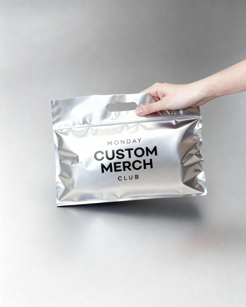 Metallic Zip Handle Bag