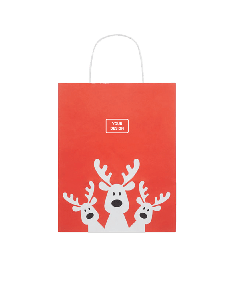 Grand sac en papier renne