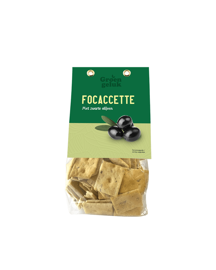 Focaccia met zwarte olijven