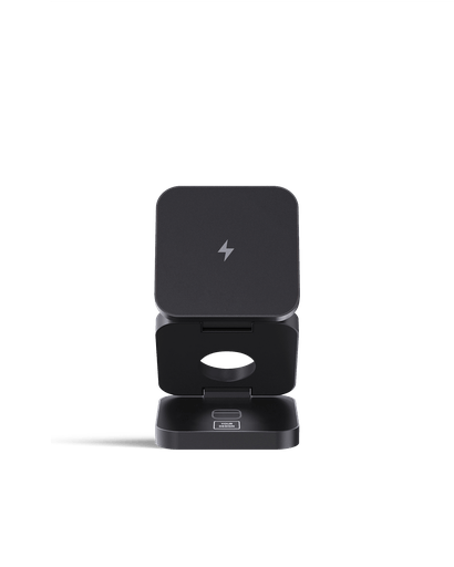 Cargador plegable 3 en 1 de 15 W.