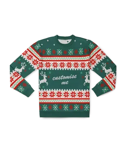 Vollfarbiger Weihnachtspullover