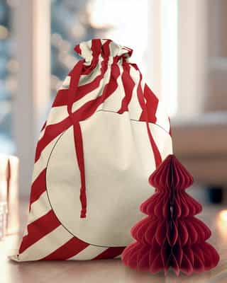 Santa Draw Cord Bag