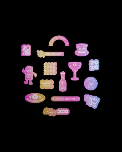 Holografische Stickers - Nieuwjaar