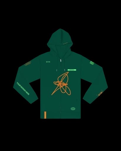 Gepersonaliseerde trui met rits en capuchon